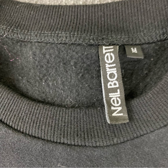 Neil Barrett Thunderbolt Black White Sweater Men’s Size Medium - Picture 3 of 14